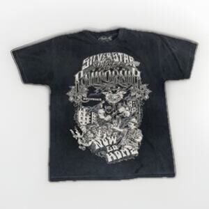 Silver Star Casting Company Graphic T-Shirt Gray Men’s Large 21x27 MMA Biker Y2K